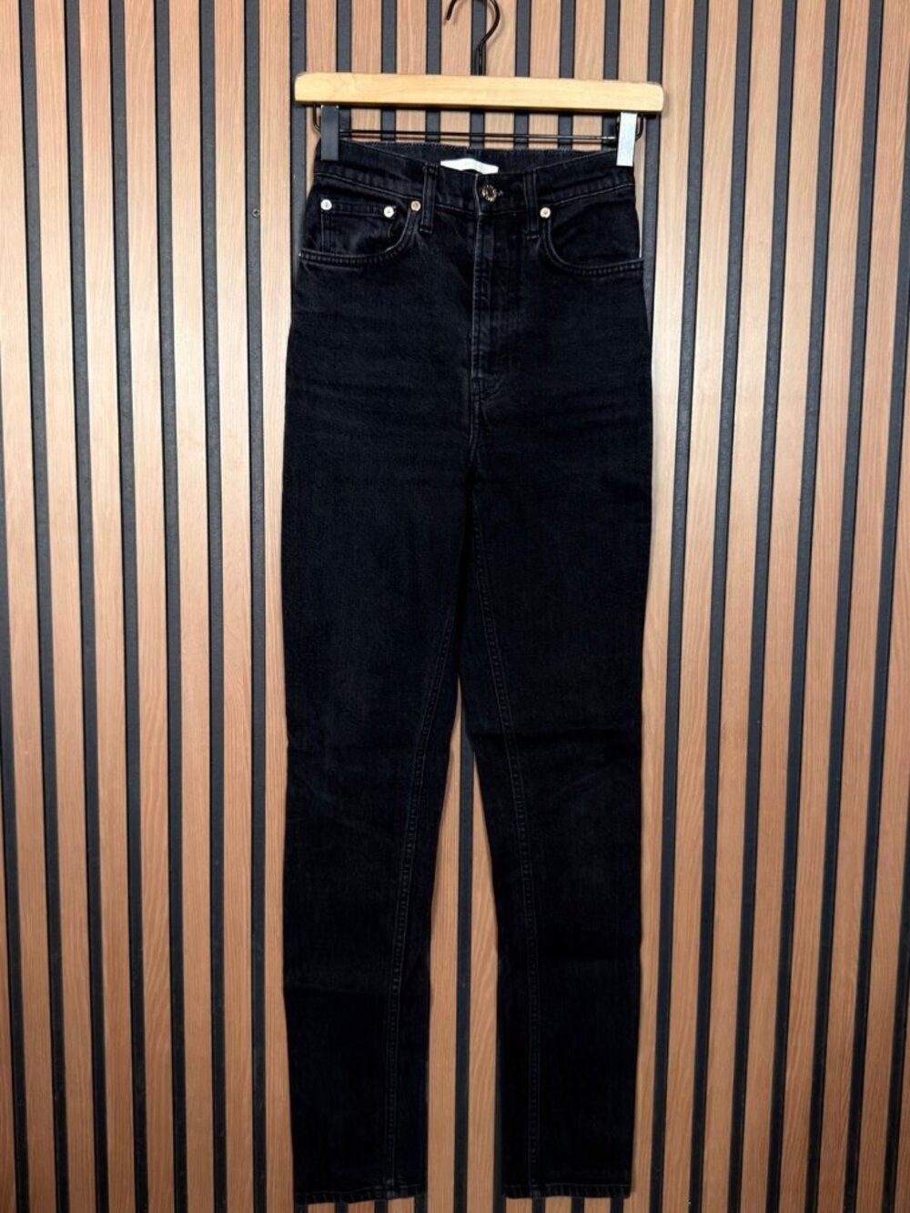 Helmut Lang Jeans 25 Womens Black Slim Skinny High Waisted Made in Italy